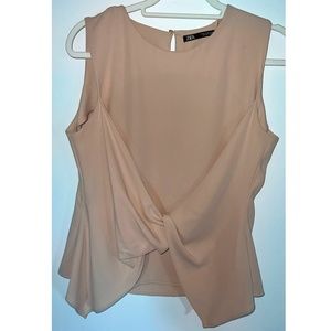 Zara Beige Blouse w/ Rouging